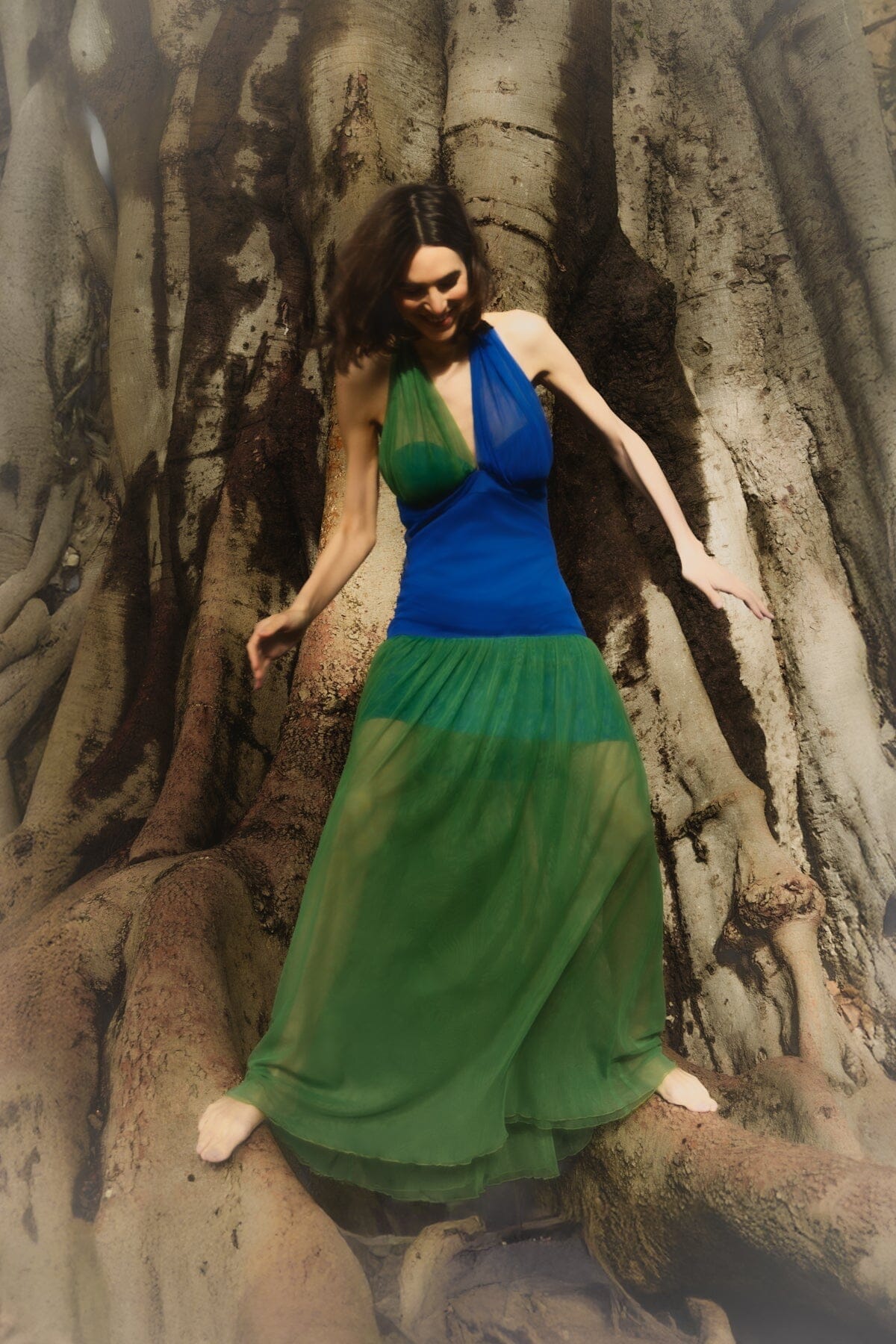 Vestido Begoña Azul - Verde