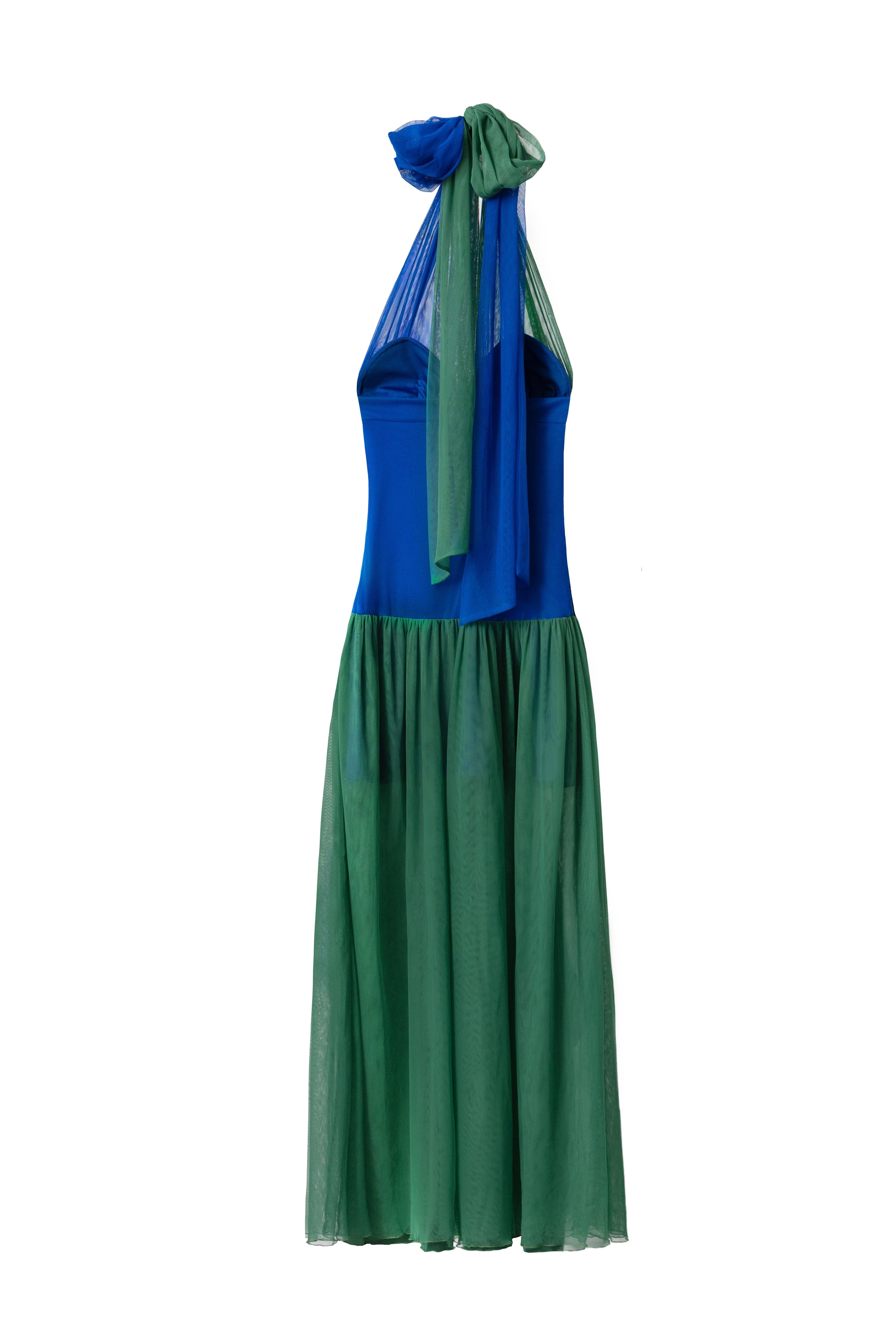 Vestido Begoña Azul - Verde