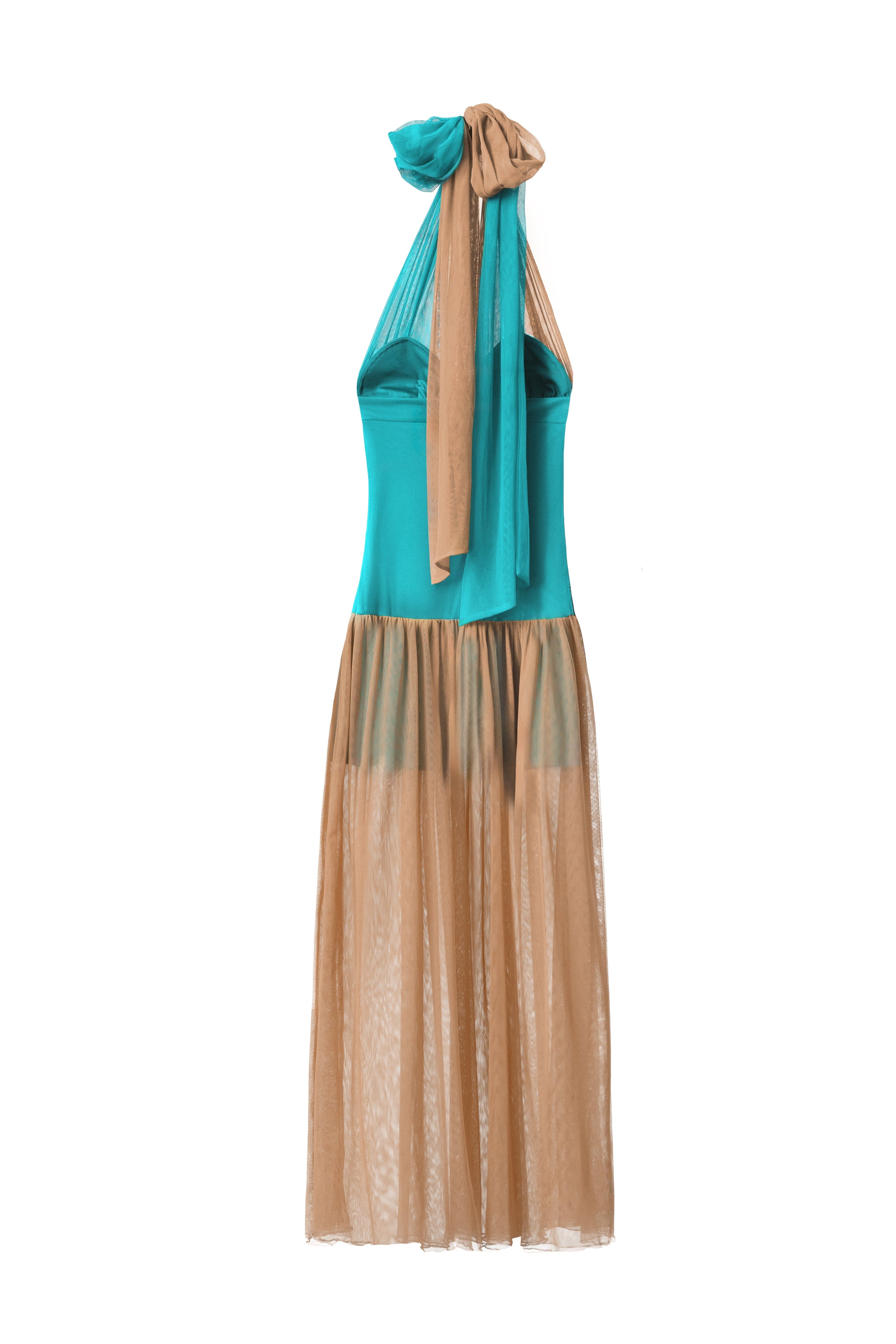 Vestido Begoña Turquesa - Nude