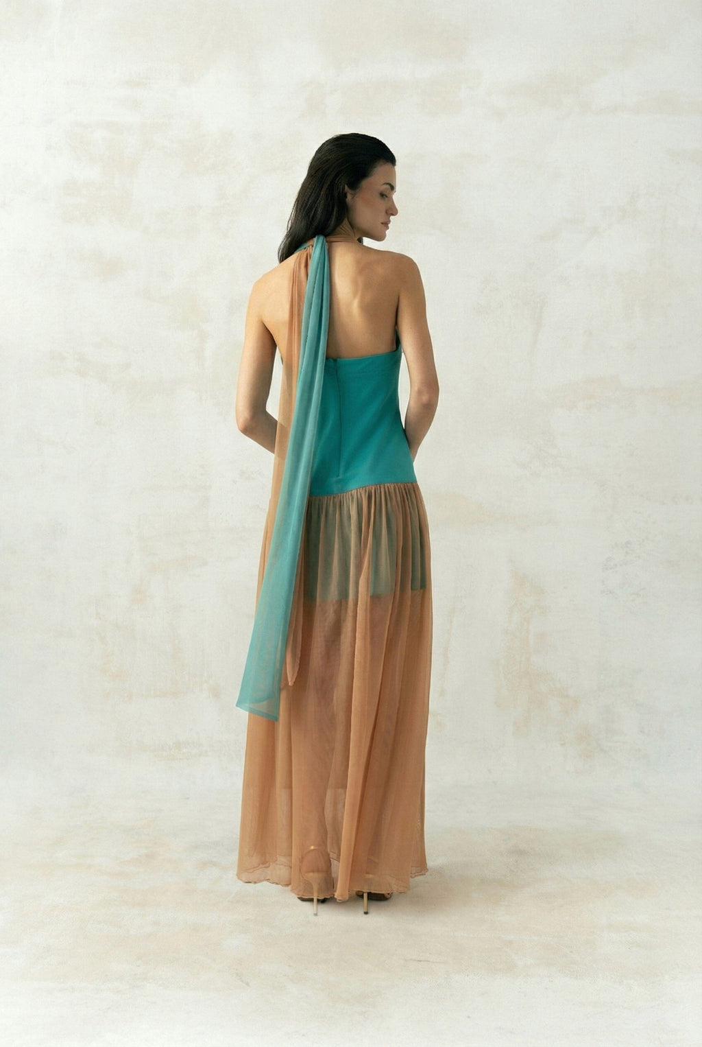 Vestido Begoña Turquesa - Nude