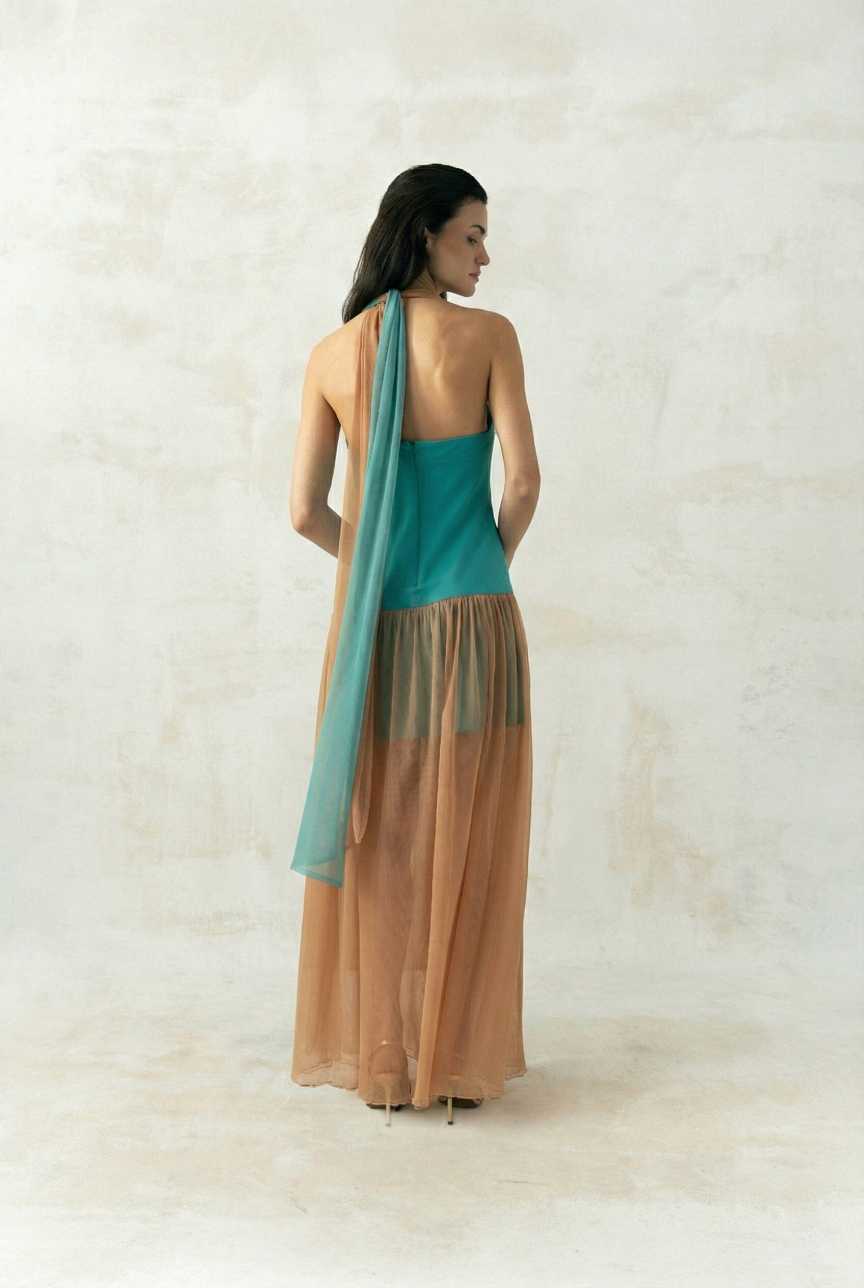 Vestido Begoña Turquesa - Nude