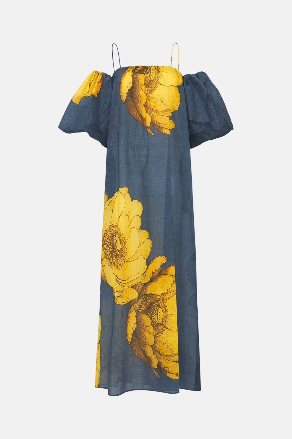 Vestido largo estampado floral de algodón