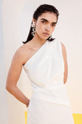 VESTIDO MARELLA CON UN HOMBRO BLANCO
