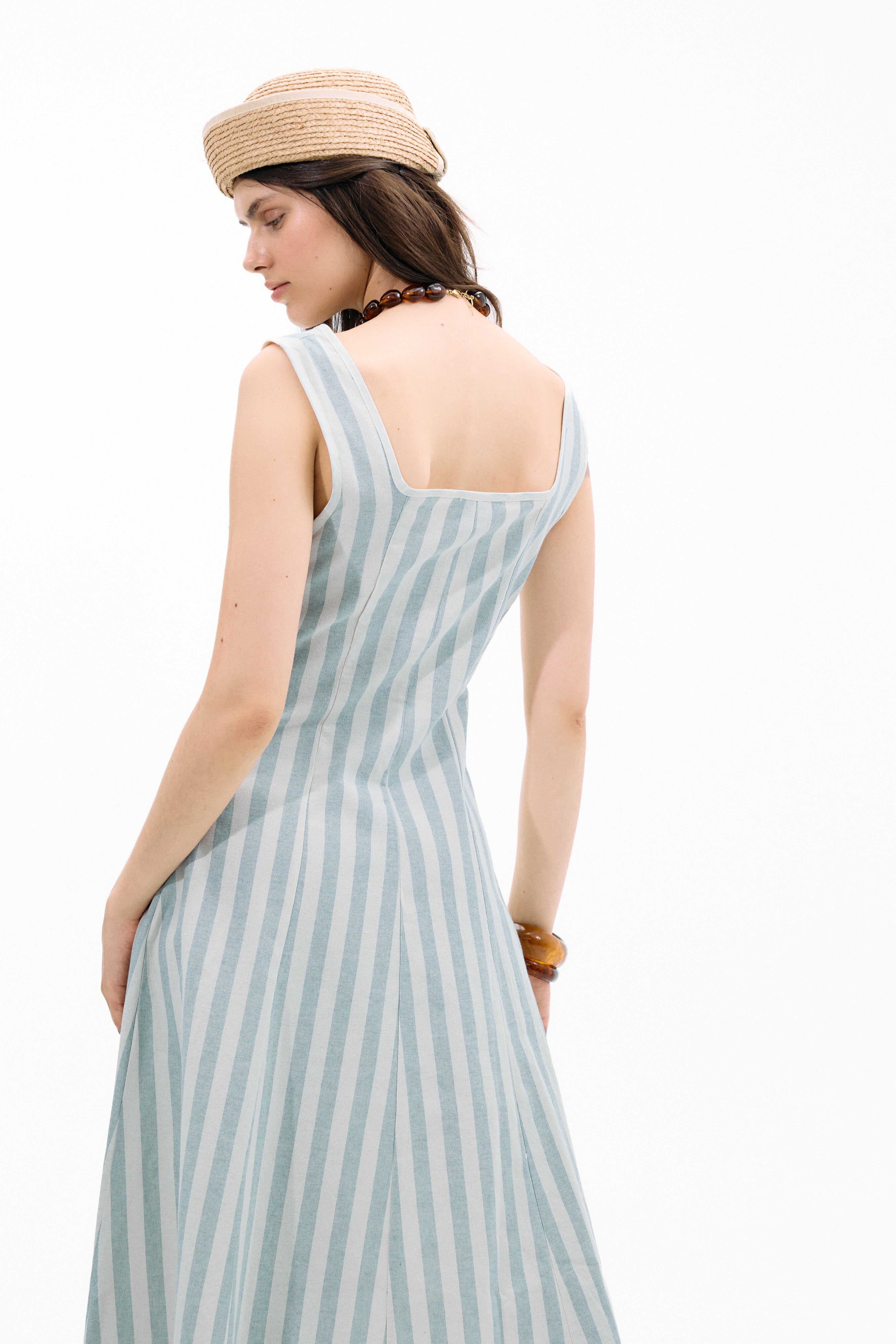 Vestido Marinella Rayas Azul