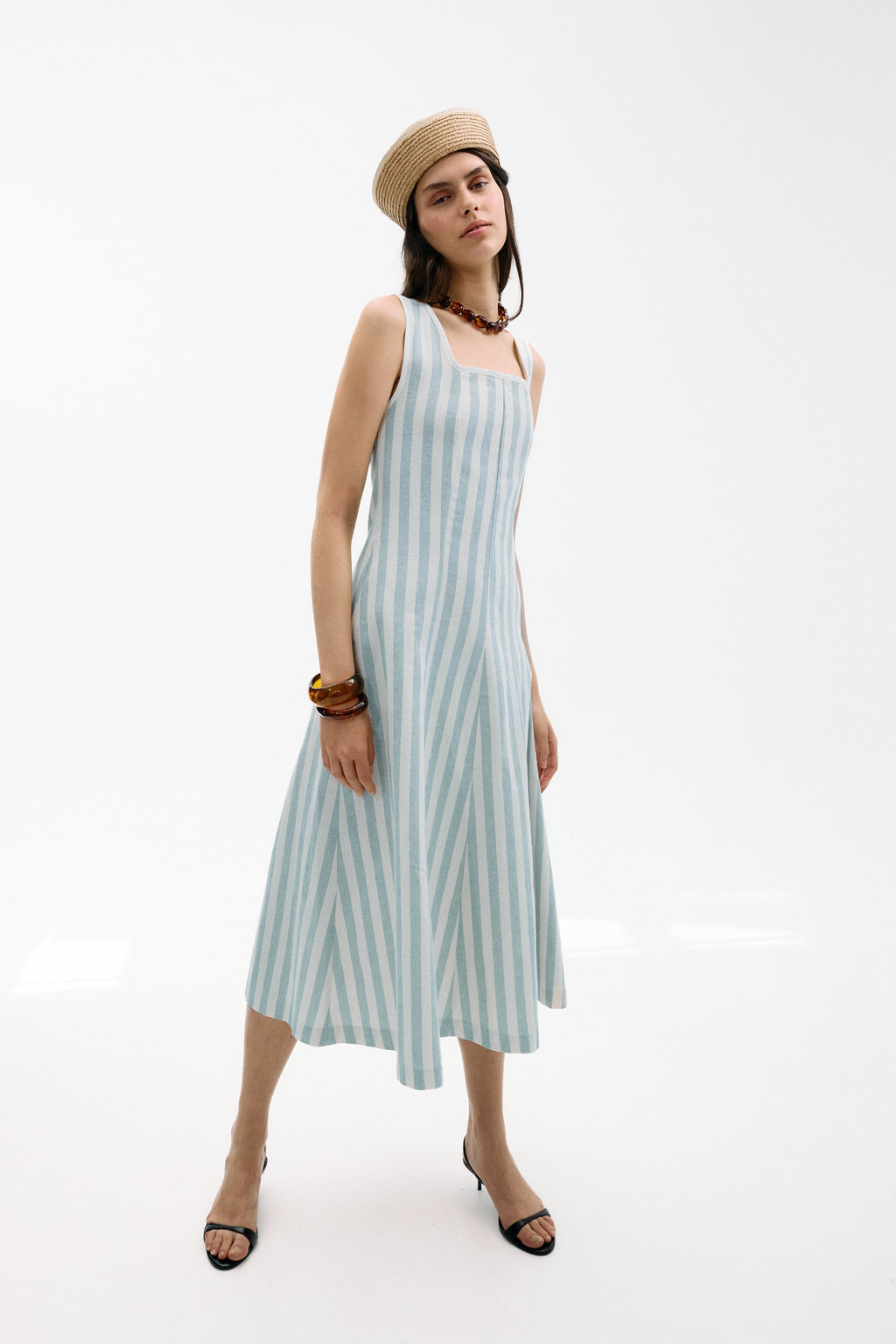 Vestido Marinella Rayas Azul
