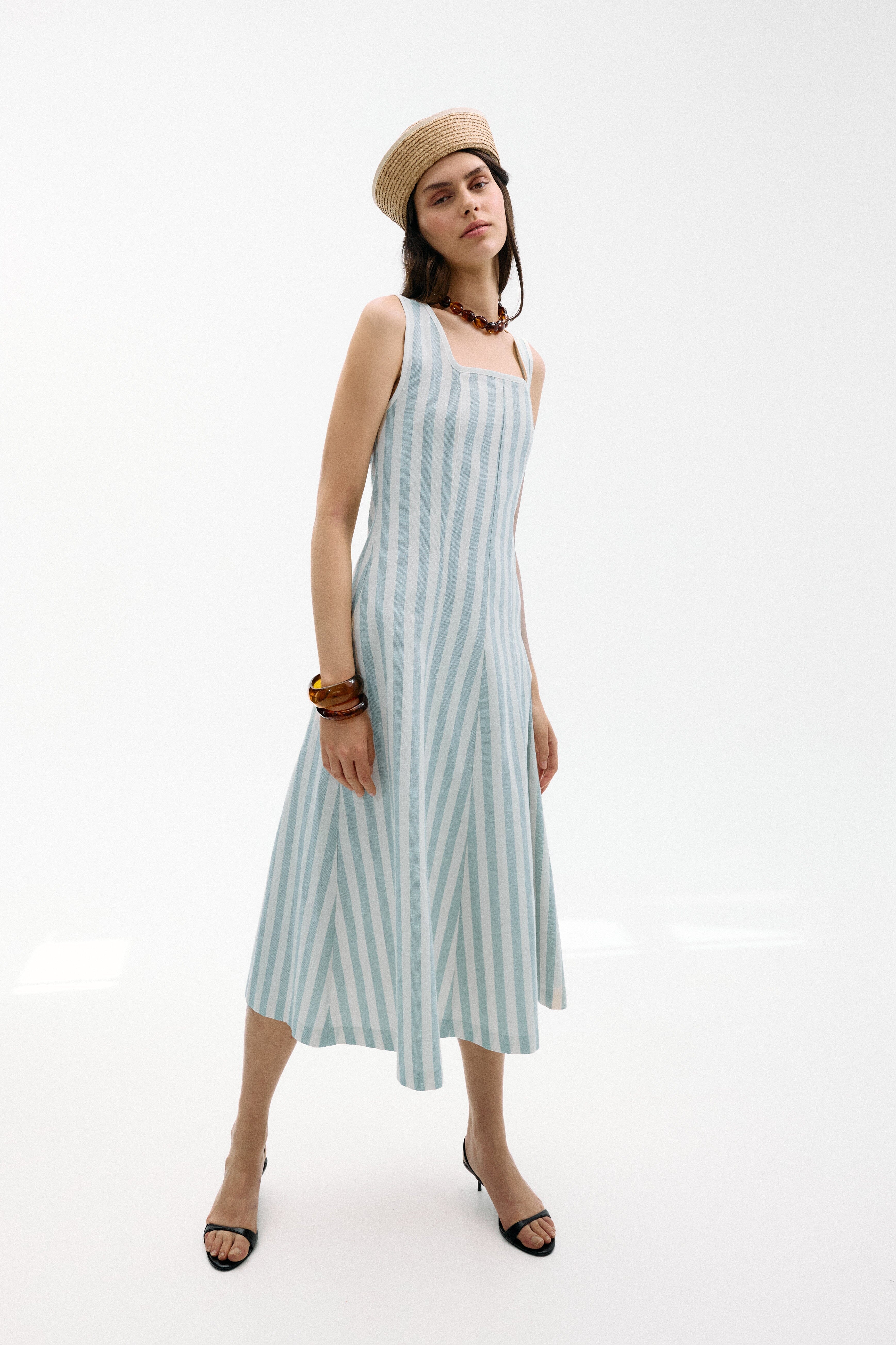 Vestido Marinella Rayas Azul