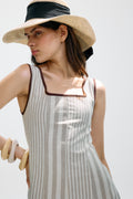 Vestido Piacere Multirrayas Beige