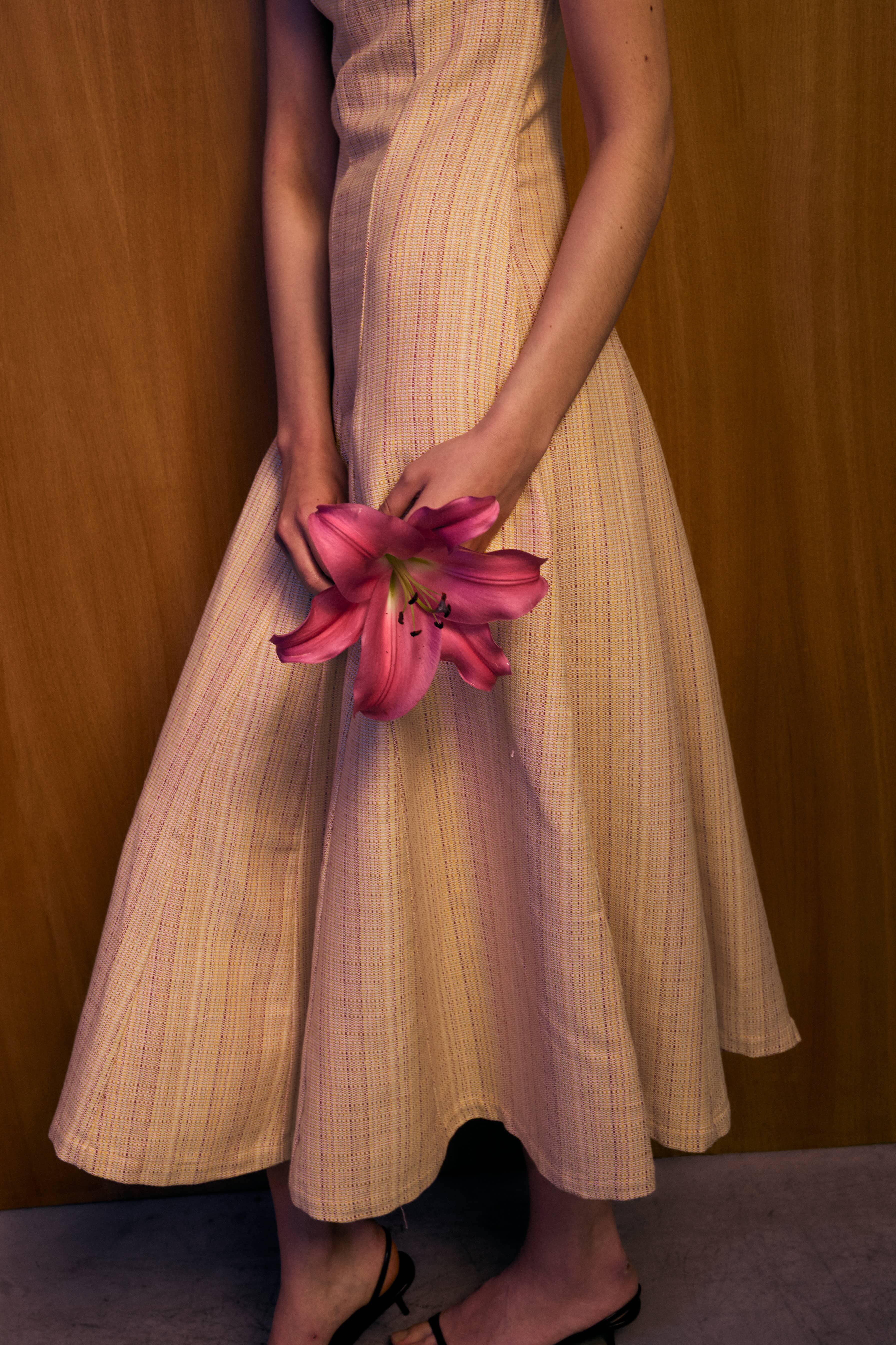 Vestido Tramonto Tweed Naranja