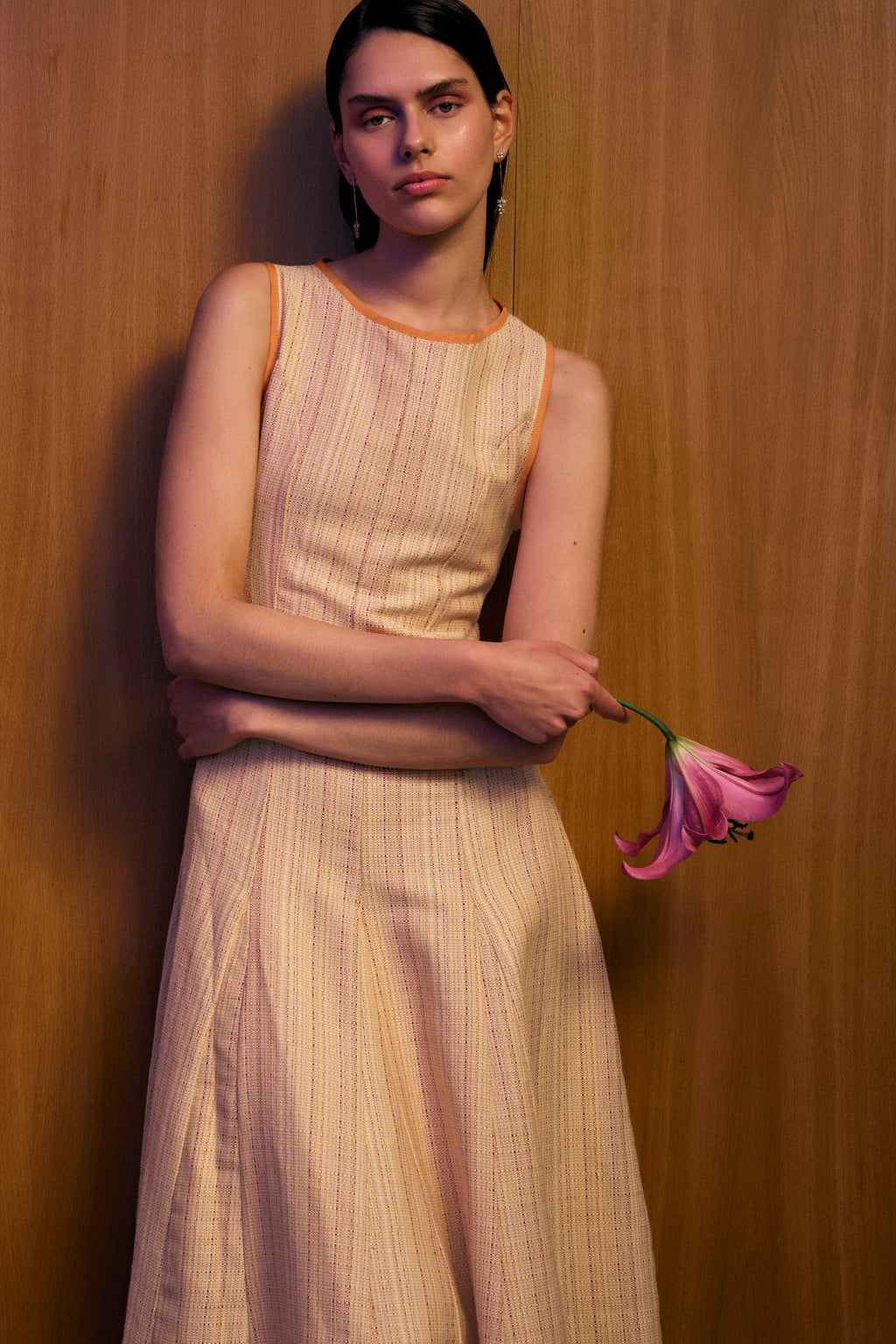 Vestido Tramonto Tweed Naranja
