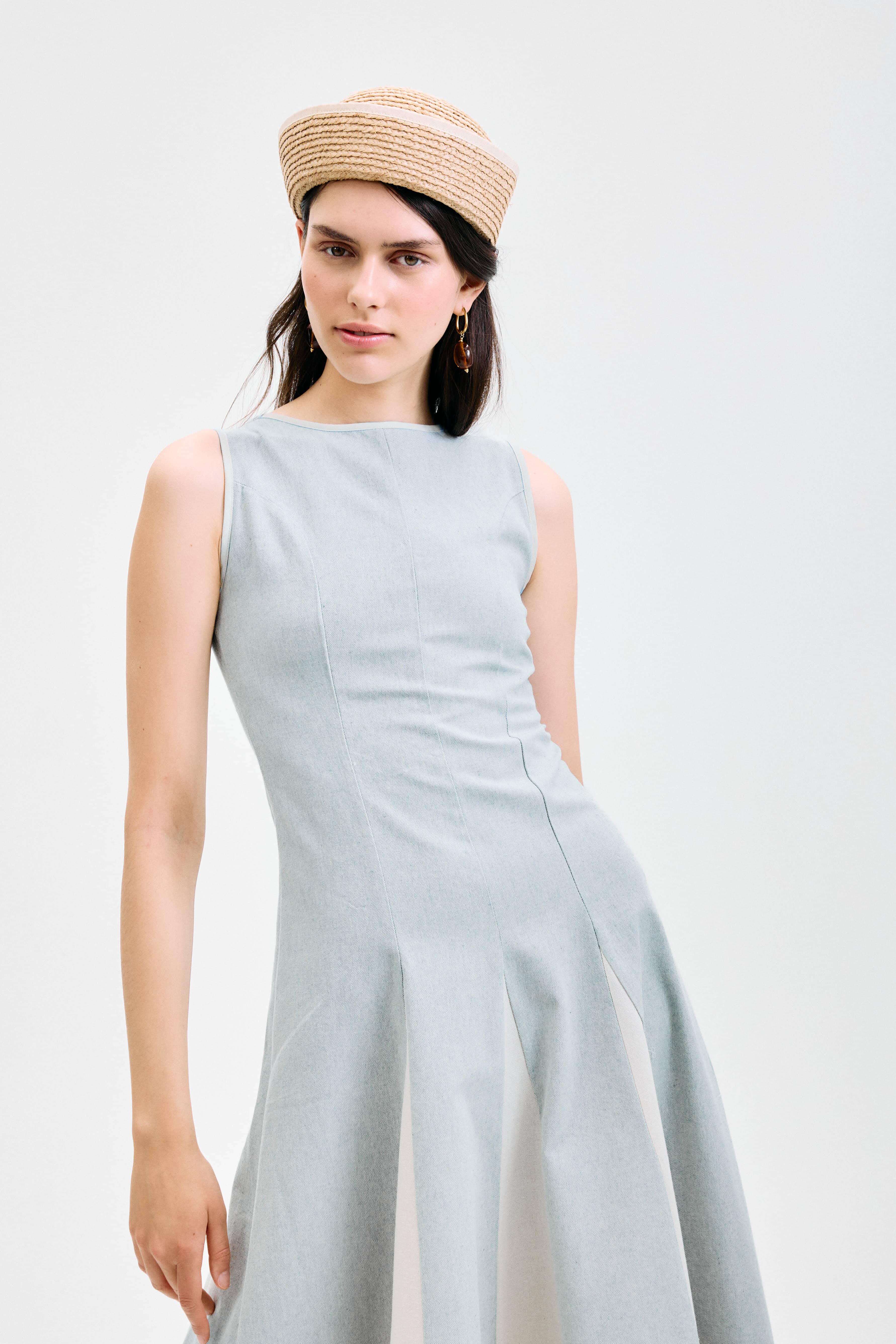 Vestido Venezia Midi Celeste