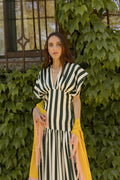 Vestido Violeta rayas verde